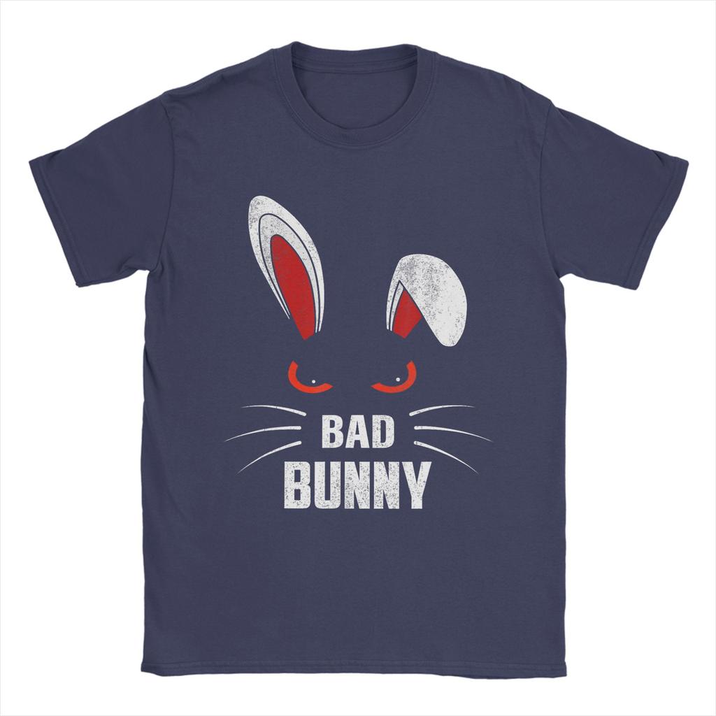Bad Bunny Scary Rabbit Cool Animal Lover T Shirt Mens 100 Cotton Vintage TShirt Crewneck Tees Short Sleeve Clothes Graphic