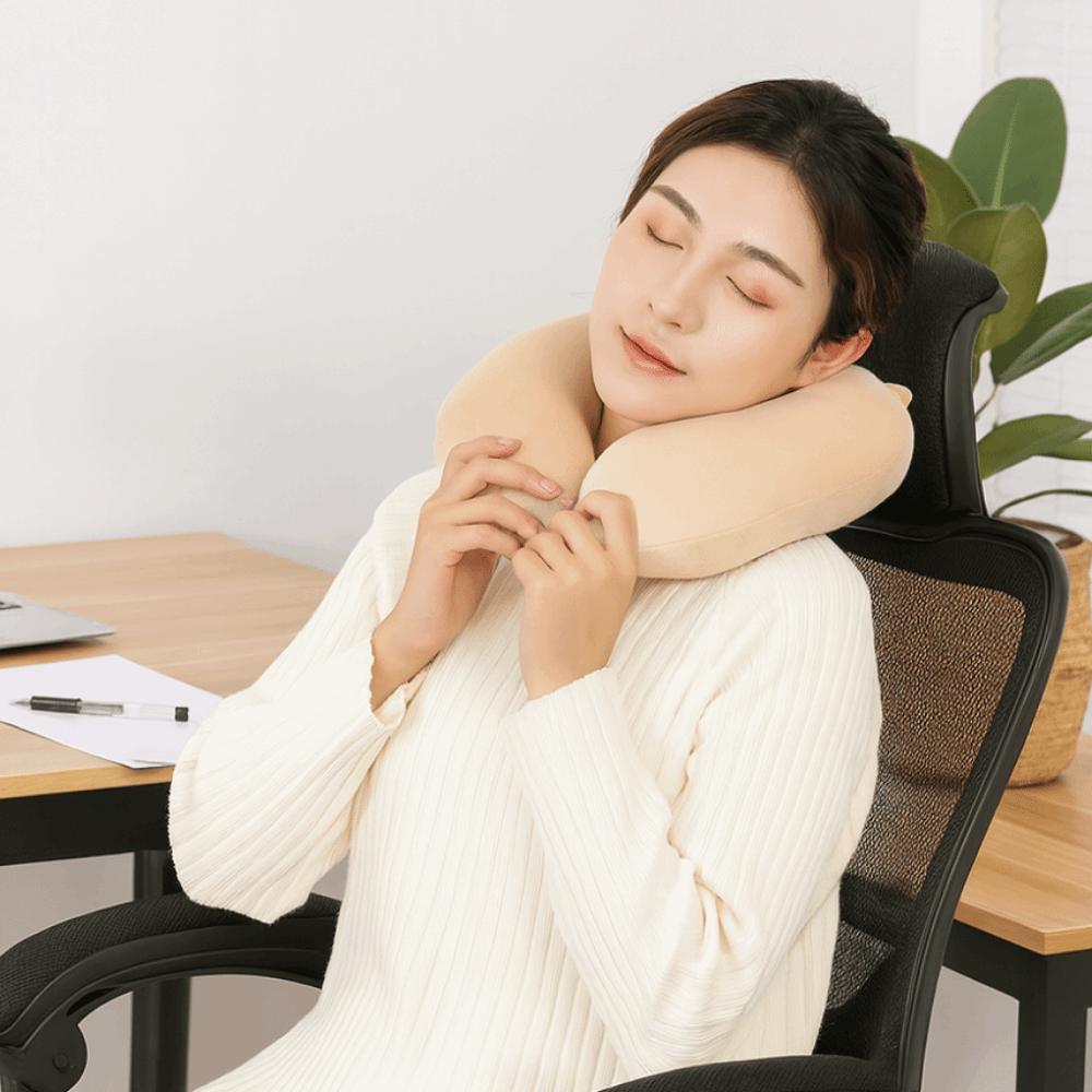 Soft Plush U-shaped Pillow Portable Neck Support Pillow Cute Travel Pillow Long Flight