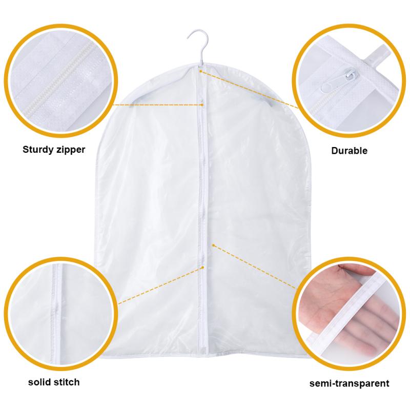 6pack Storage Garment Covers Translucent Dress Bag Waterproof Dustproof Clothing Cover Clothes