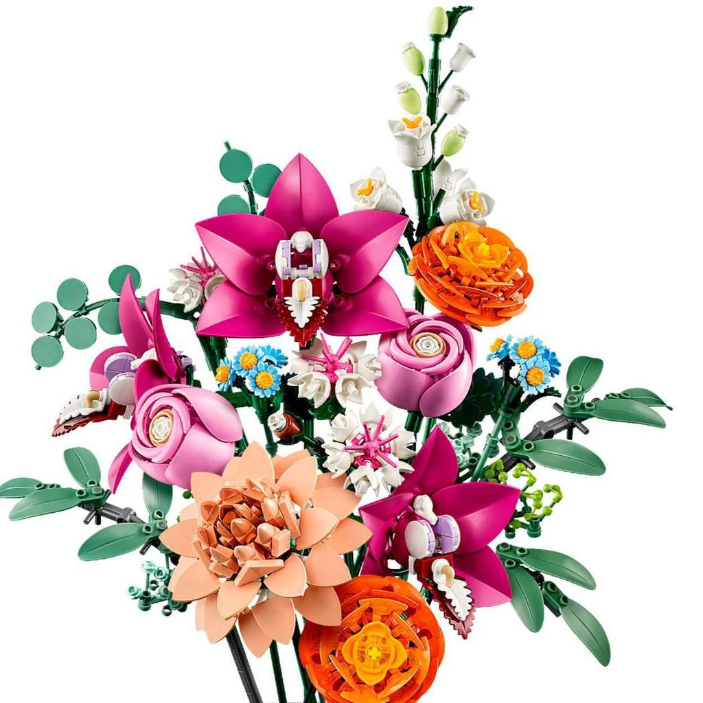 Cross-Border Pink Lego Rose Bouquet Educational Building Set