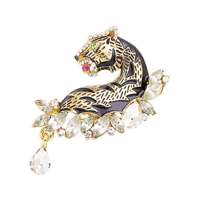 Vintage Tiger Brooch Alloy Animal Design Gift For Men Women