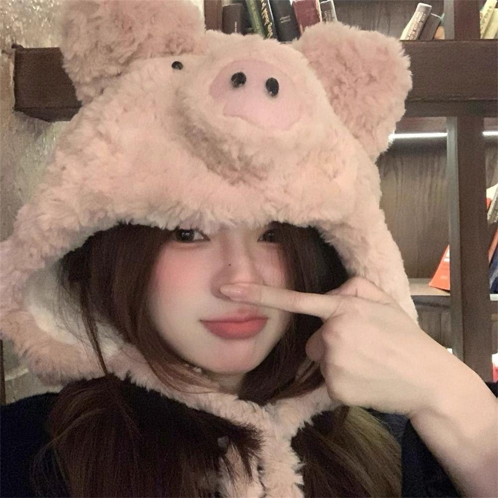 

Windproof Lei Feng Hat Coldproof Ear Protection Cute Plush Caps Autumn and Winter