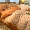 Double-Sided Thickened Milk Coral Fleece Bed Four-Piece Set Fleece Quilt Cover Coral Flannel Bed Sheet Bedding