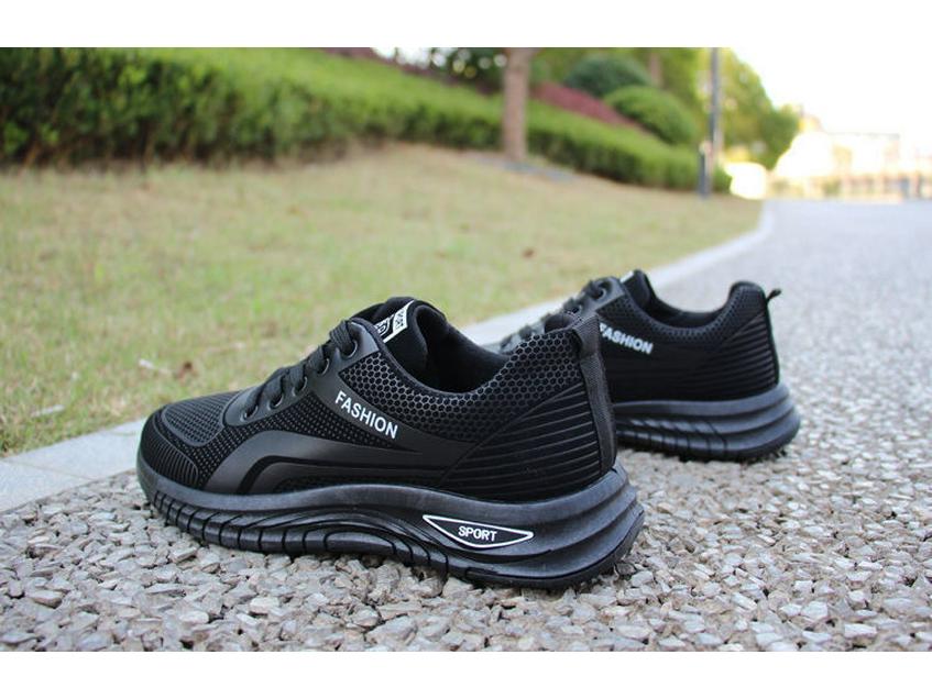 Men's Waterproof Black Leather Sneakers - Thick-Soled, Non-Slip, Soft Sole, Wear-Resistant, Versatile Casual Running Shoes