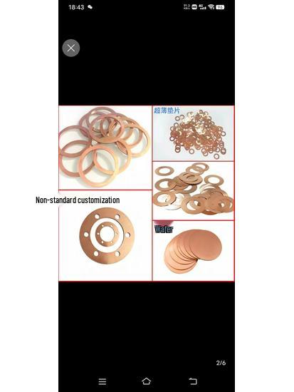 Marine Instrument Red Copper Flat Washer M5-M22 Seal Gasket