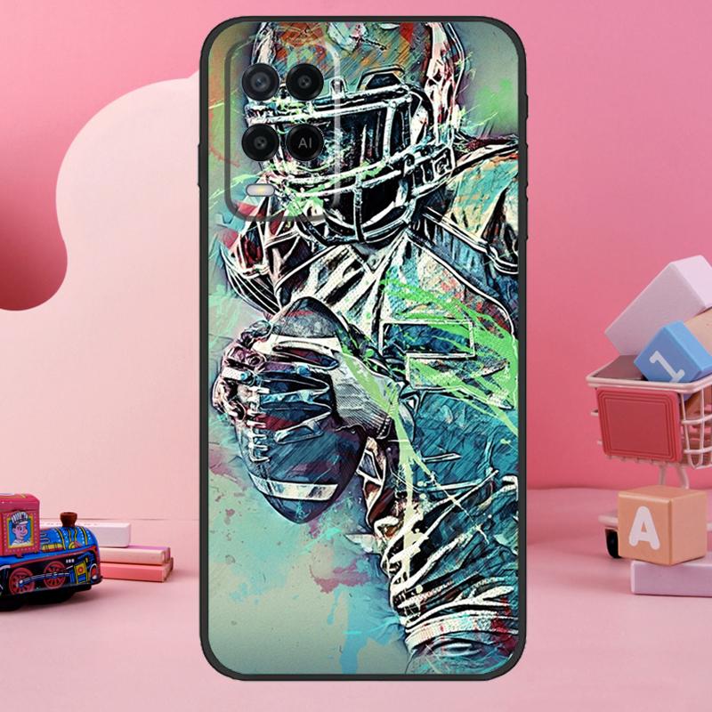 American football player sport Case For Oppo A18 A38 A58 A78 A98 A74 A54 A94 A80 A60 A40 A96 A76 A16 A15 A17 A57 A77 A5 Pro