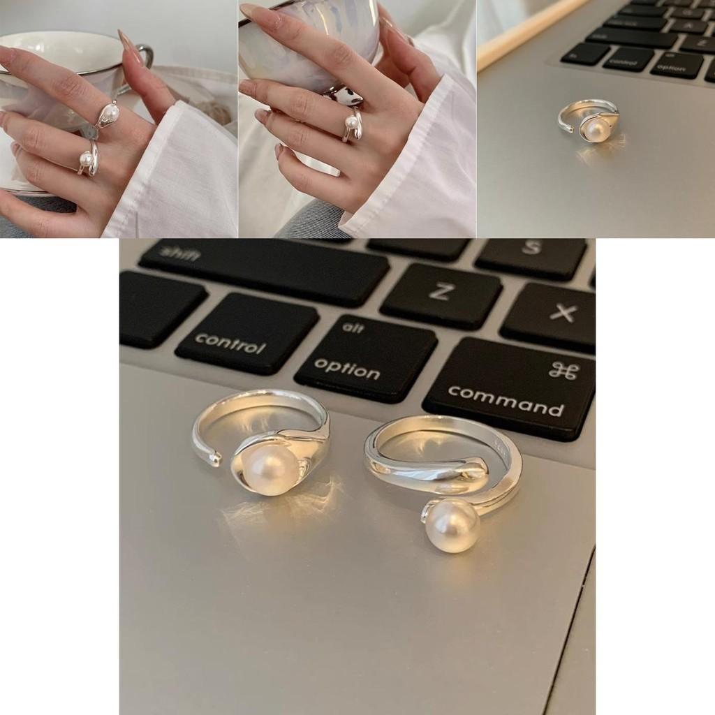 Elegant Adjustable Pearl Cluster Ring For Women With Geometric Design Perfect For Fashionable Summer 2023