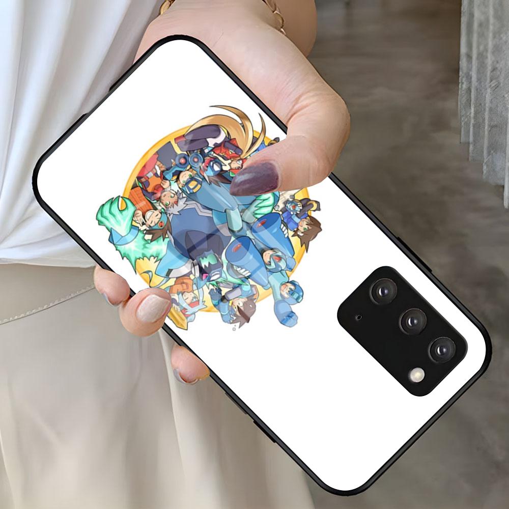 Game M-Megaman R-Rockman Phone Case For Samsung S25 S24 FE S23 S22 S21 Plus S20 Ultra Note20Ultra Black Glass Cover Samsung S20 FE