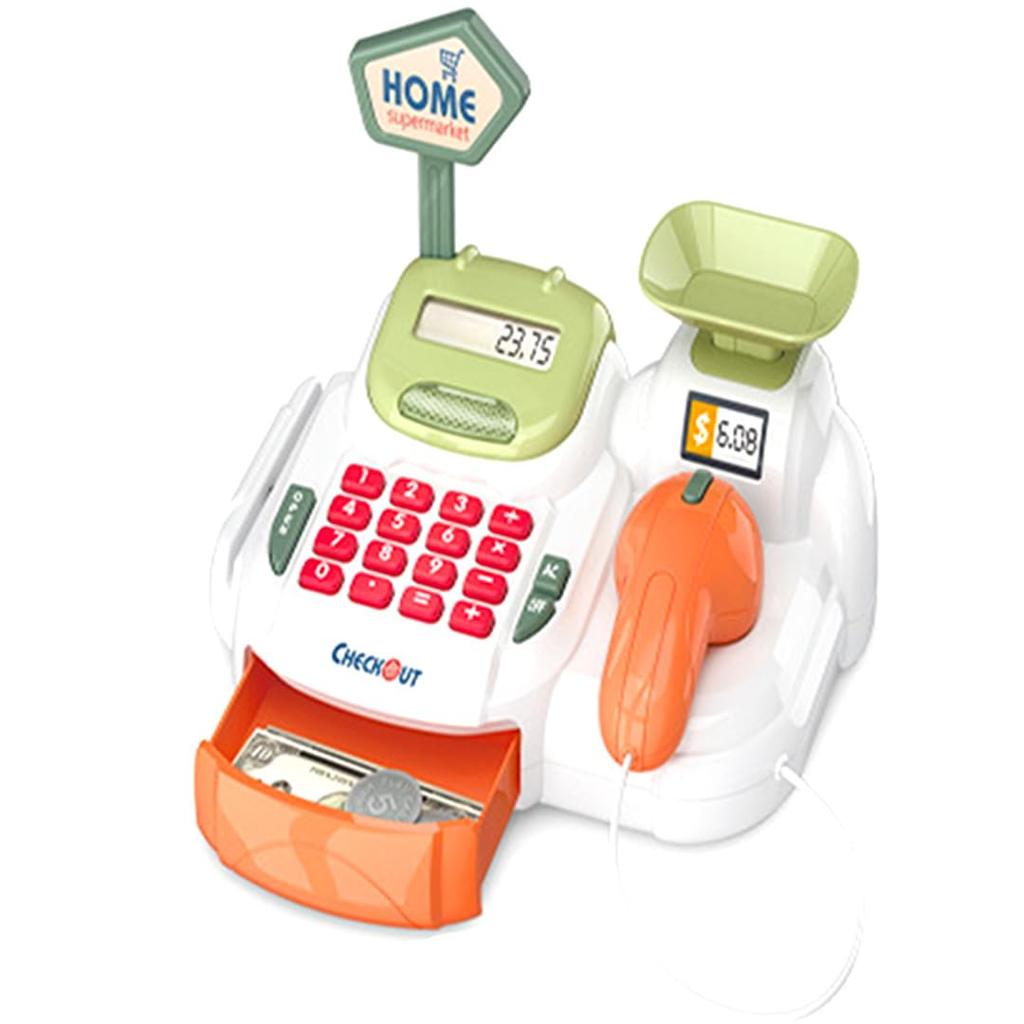 TOMMYFIELD Cash Register Toy Cash Register Convenience Store Cash Register DX Store Pretend 36 Pieces (Green)