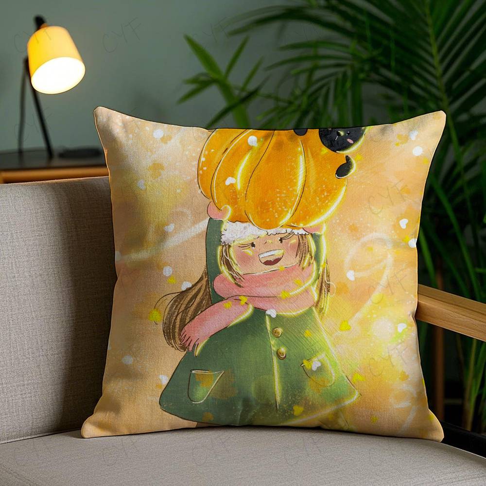 Sweet Donut Cute Anime Pillow Case Custom Printed Brushed Fleece Pillow, Baby Skin-Touch, Eco-Friendly Dye-Sublimation Cushion F