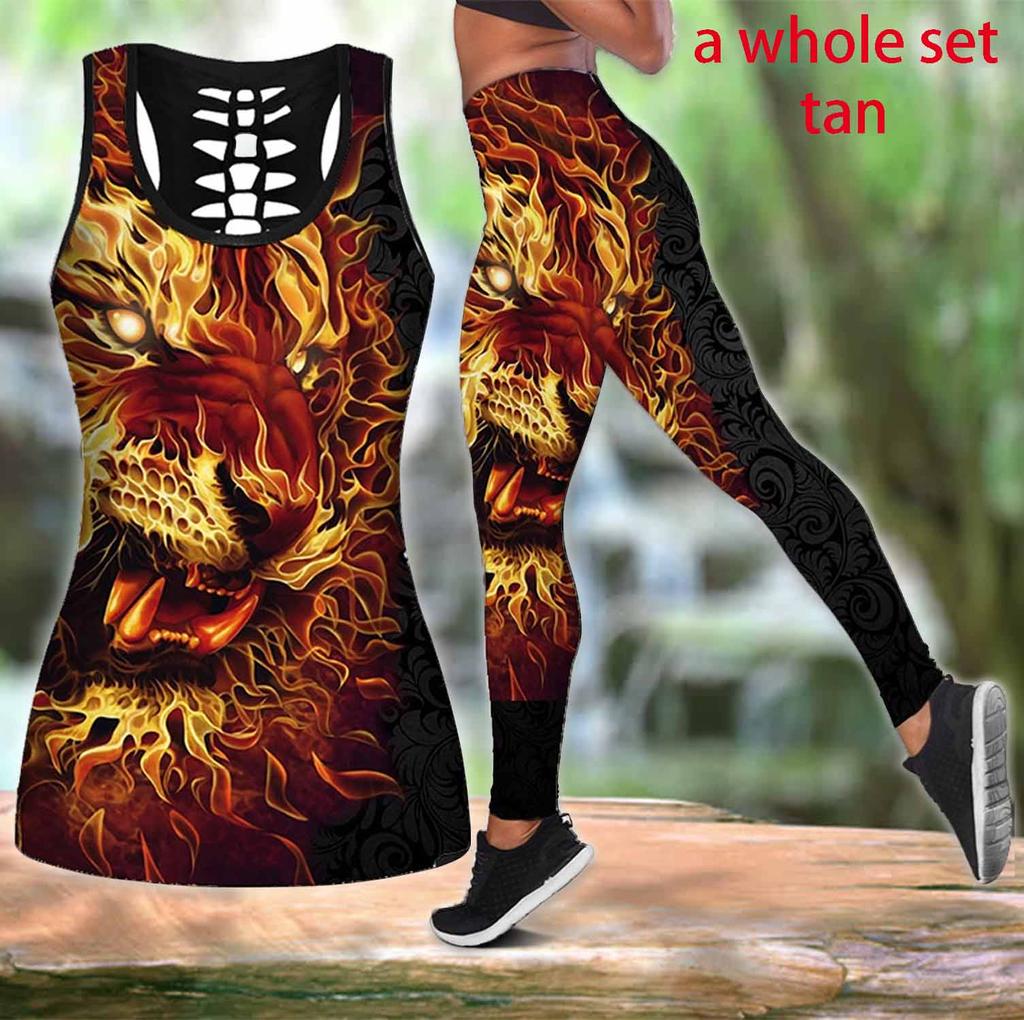 Donna Moda Tigre 3D All Over Leggings Yoga Stampato Sport Fitness Donne  Pantaloni + Hollow Tank Summer Sleevelessb Tank Gilet acquista in modo  economico — spedizione gratuita, recensioni reali con foto — Joom