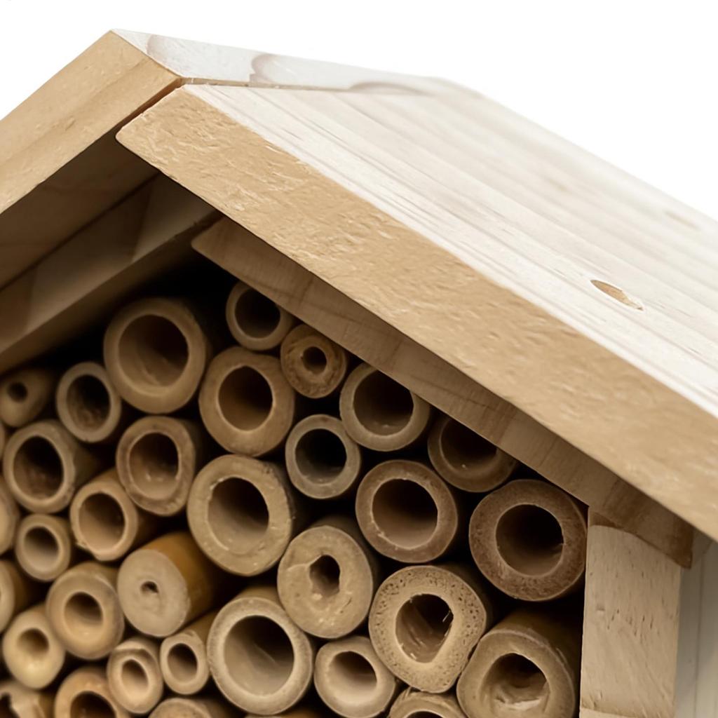 Bee Hotel Wooden Beehive Nesting Handmade Natural Wooden Bee Hive For Yards Porches Lawn Outdoor Indoor Courtyards Balconies
