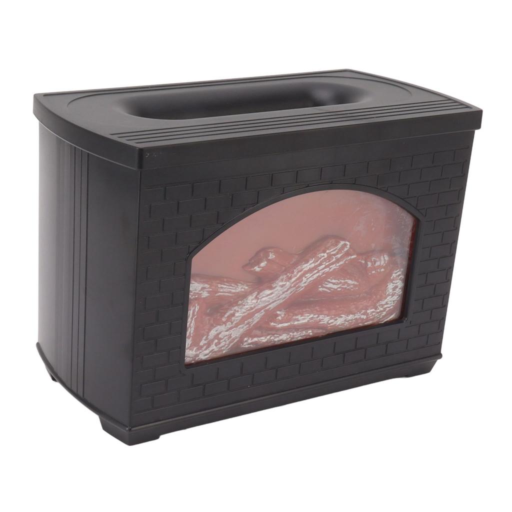 Black 270ml Fireplace Flame Diffuser No BPA Desktop Essential Oil Diffuser Mist Humidifier 7.5W 5V