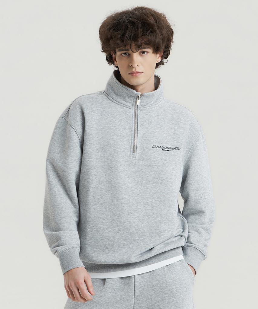 Delma Wellness Club Sweat Quarter Zip-Up - Gray