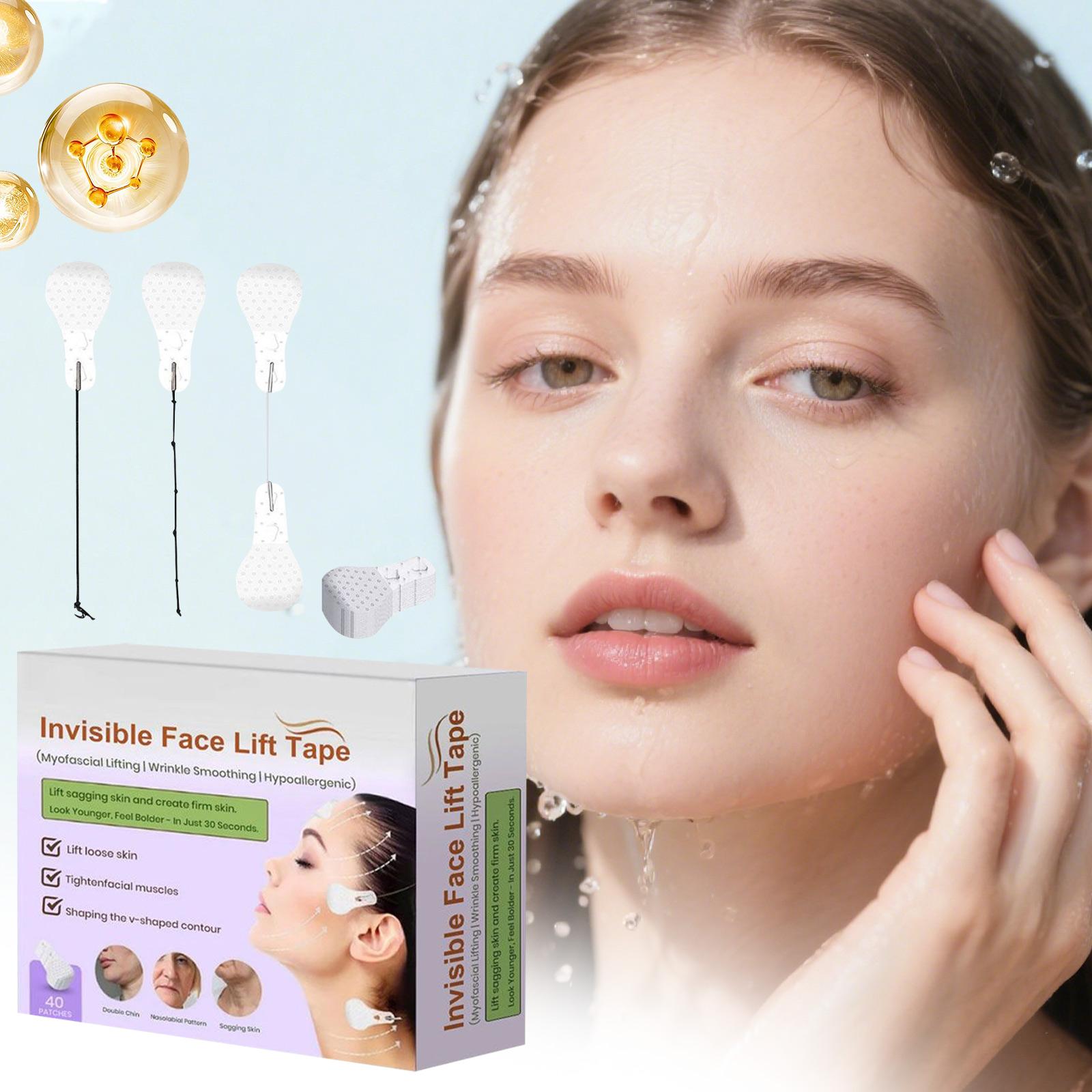 

Лента для лифтинга лица, Ультратонкая высокоэластичная лента, Лента для подтяжки лица, V-образное лицо и подтяжка кожи, 40 шт./коробка One Size белый