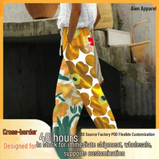 2025 European & American 3D Digital Print Loose Knit Sweater for Autumn & Winter