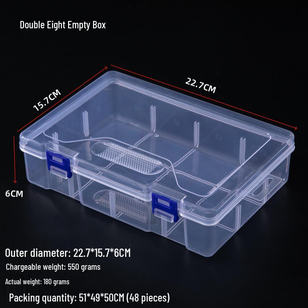 Rectangular Transparent PP Plastic Storage Box for Stationery, Cards, Hardware, Jewelry, and Fishing Gear