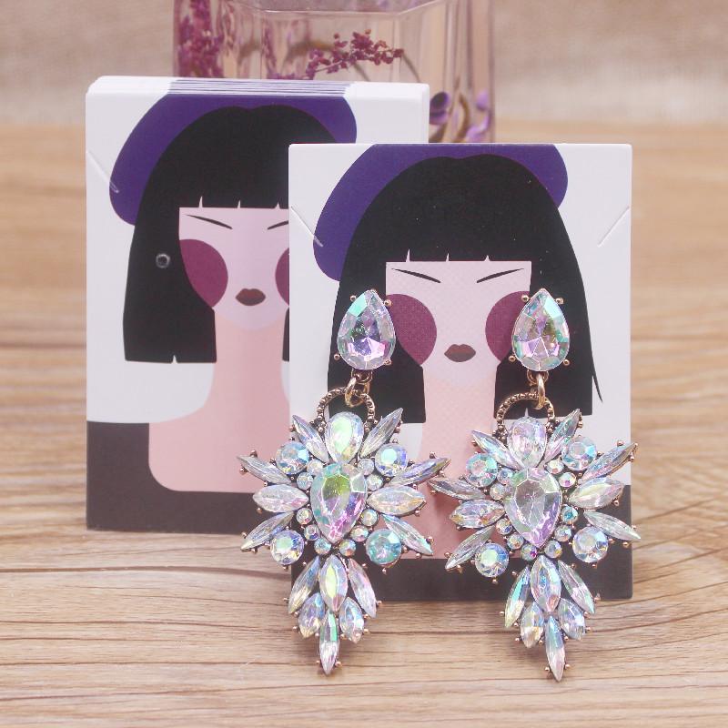 Zerong 50 Stück Schmuckset Verpackungskarte Blumenstil Ohrringe und Halskette Präsentationskarten