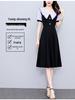 Stylish Slimming Plus Size Women's Mid-Length Summer Dress with Short Sleeves