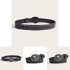 Punk Skull Leather Belt For Men With Metal Snap Closure For Casual Streetwear