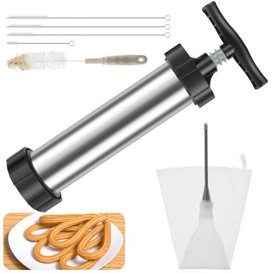 Churro Maker Kits Hard Stainless Steel Churro Maker Set Safe Churro Maker Machine with Piping Bag and Piping Nozzle for Baking