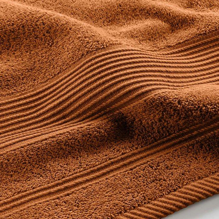 Serviette ou drap de bain en coton 90 x 150 cm Tendresse caramel