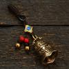 Brass Double Dragon Bell, Retro, Vintage, Car Key Bag Pendant, Handmade Rope, Craftsmanship, Five Emperor Money Accessory
