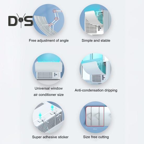 Air Conditioning Baffle Deflector Adjustable Simple Installation Universal Window Air Conditioners Windshield Anti-Wind Baffles Wind Guide