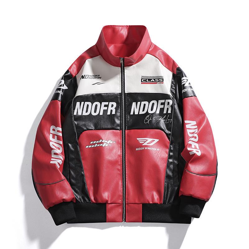 Vīriešu Lielizmēra Izšūta Japāņu Motocikla Ādas
