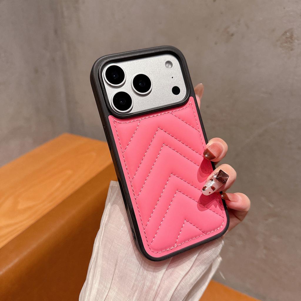 Triangular Down Jacket for IPhone17 Mobile Phone Case for Apple 16promax Solid Color Autumn and Winter Protective Cover