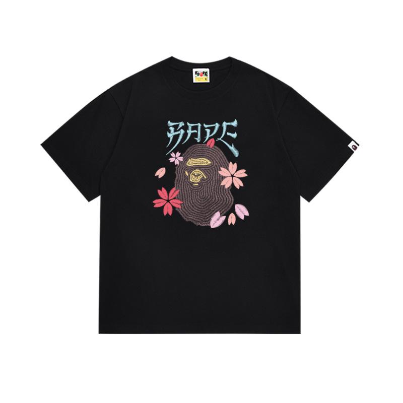 

Японская модная брендовая футболка свободного кроя с принтом «Цветущая вишня» 3D, большой размер, простой круглый вырез, короткие рукава, модная и повседневная. S чёрный