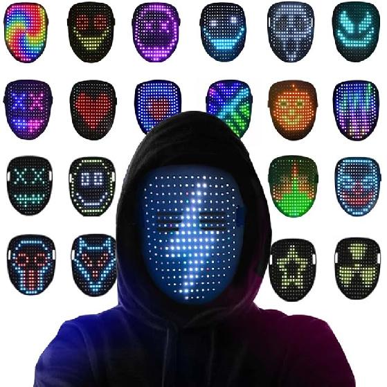 Led Mask with Gesture Sensing LED Lighted Face Mask for Costume Cosplay Party Masquerade Halloween