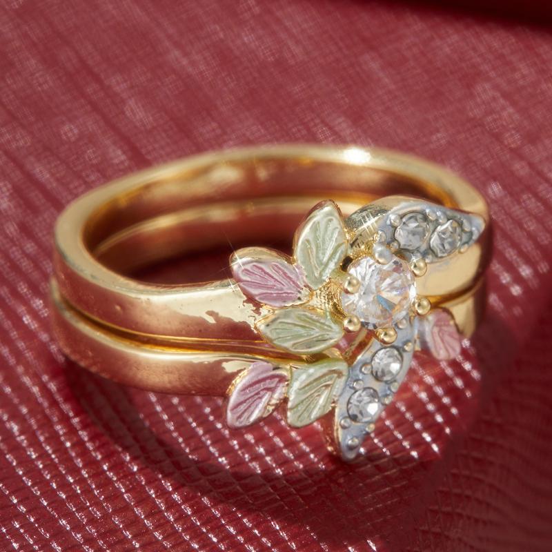 European and American Fashion Inlaid Zircon Leaf Ring, Women s Personalized Trendy Zircon Accessories Gift 9