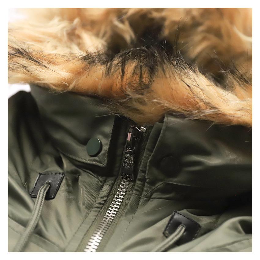 Normanlong Men's N3B Military Style Hooded Cotton Coat – Winter Mid-Length Jacket