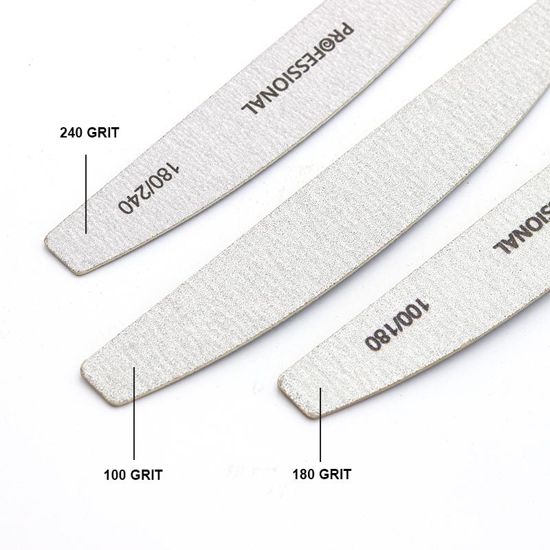 50/100Pcs Professional Wooden Nail Files 180/240 Buffer 100/180 Grey Boat Wood Sandpaper Block Gel Polisher Sanding Nail Files