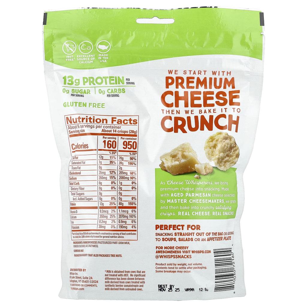 Whisps, Cheese Crisps, Parmesan Flavor, 170g (6oz)