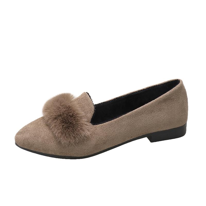 

Мода 2025 Новые женские балетки Пушистые Милые Туфли-лоферы для женщин Весенняя Повседневная Обувь Слипоны Обувь Мягкая Подошва Удобные 40 хаки
