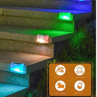 Multifunctional Waterproof LED Solar Step Lamp Outdoor Garden Fence Lamp Solar Powered Yard Street Deck Lamp