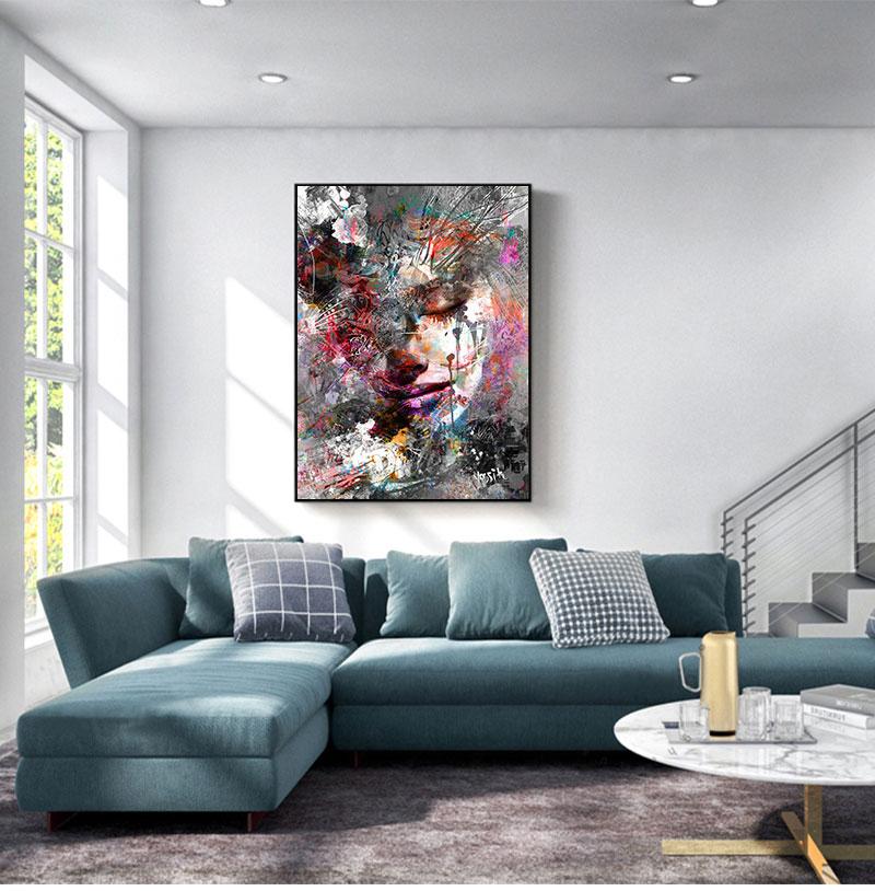 

Абстрактные настенные картины для девочек, печать на холсте, настенные художественные принты, граффити, художественные принты, настенные картины в стиле поп-арт для гостиной без рамки