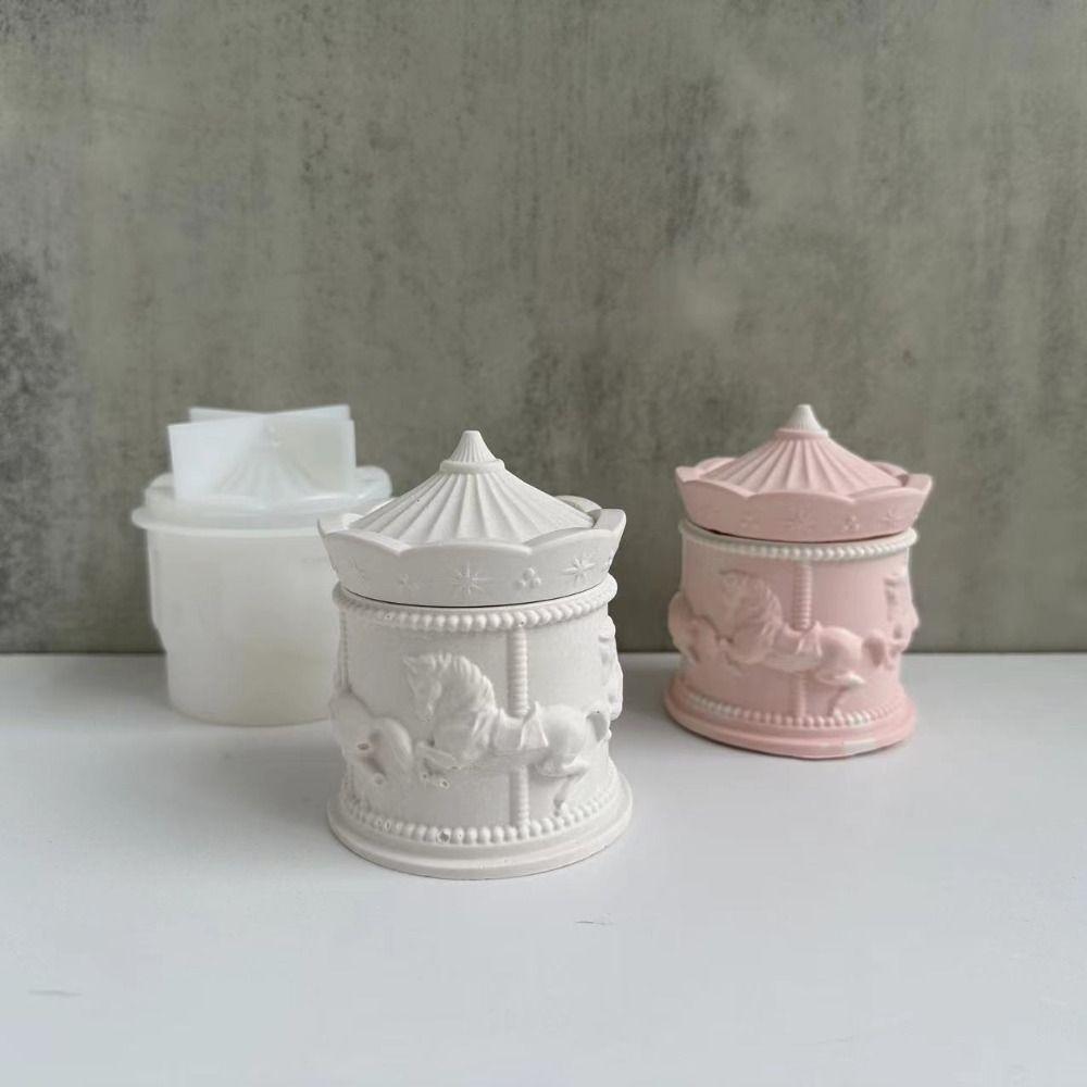 3D Carousel Storage Box Mold DIY Crafts Jewelry Box Mold Candle Cup Molds  Holiday Party Gifts