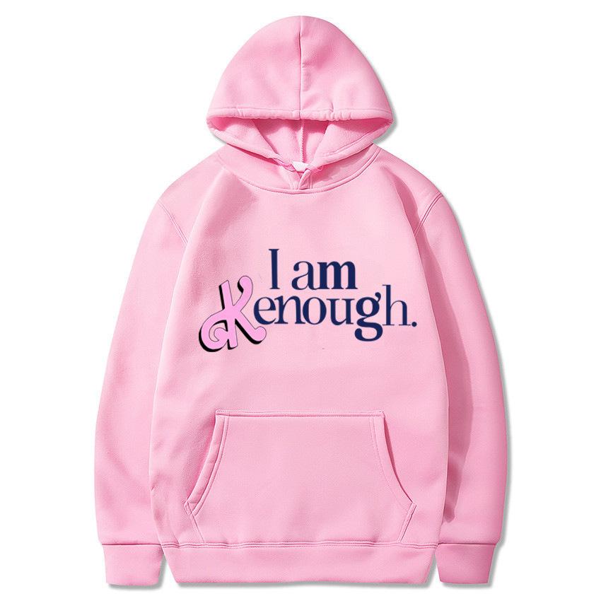 2025 new I Am Kenough letter print hooded loose sweater men's and women's hooded sweater