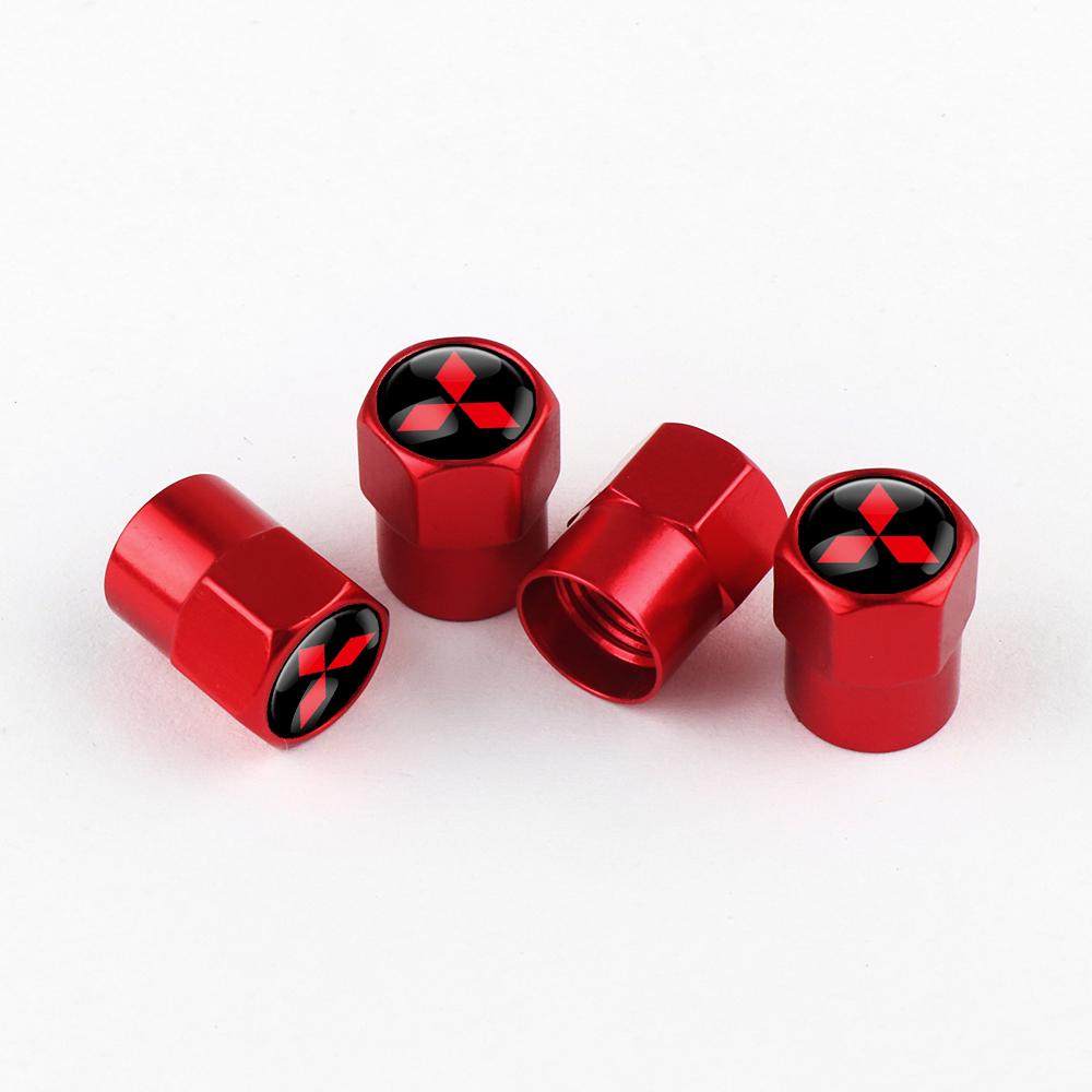 4Pcs Car Tire Valve Caps Metal Wheel Dust Covers Accessories For Mitsubishi Asx Lancer L200 Pajero Sport Attrage Xpander Mirage