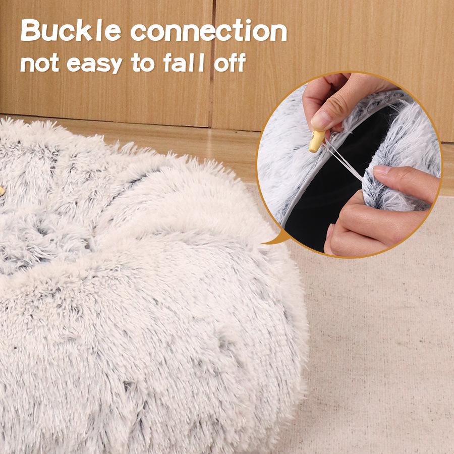 Plush Winter Cat Tunnel Bed - Warm, Foldable Pet Nest