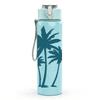 1PC Twin Palm Tree Minimal Line Art 750ml Color Plastic Sports Water Bottle Leakproof Flip Straw Lid Suitable for Sports Office Home Use
