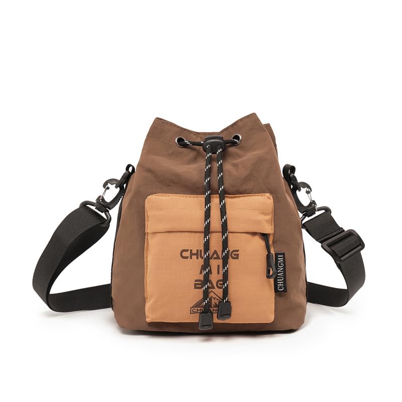 Shoulder Bag Unisex Drawstring Beveled Mobile Phone Bag Outdoor Messenger Bag
