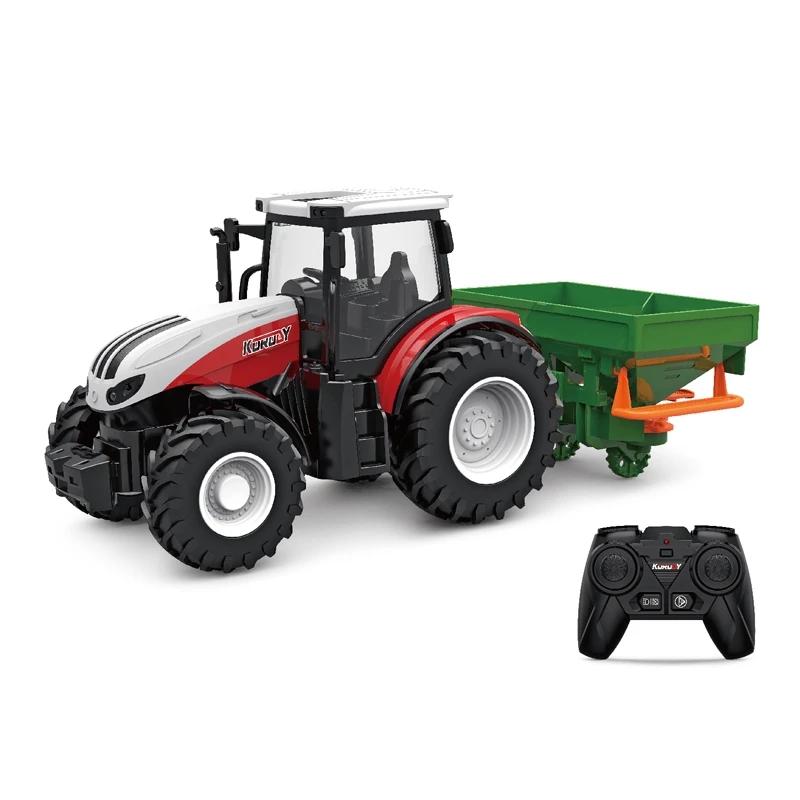 RC Car Tractors Trailer 2.4G Радиоуправляемые фермерские машины Farming Simulator Truck Миниатюрный фермер Модель животного Игрушки Дети Мальчики