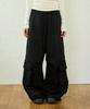 BOUNDARY Bio-Washed Big Pocket Cargo Parachute Chino Pants [Black]