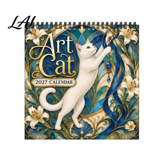School Year Planning Tool 2027 Wall Calendar Funny Cartoon Illustrations Large Date Grids Annual Schedule Planner Thick Coated Paper Sturdy