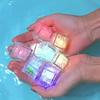 6 Stück Babybadewanne LED Leuchtende Spielzeuge Bunte Wasserdichte Leuchtende Eiswürfel für Badewanne Schwimmbad Geburtstag Weihnachten Geschenk