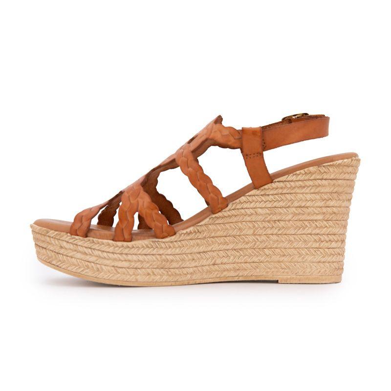 Sandales compensées lanières tressées avec boucle doré Femme CARLA TORTOSA